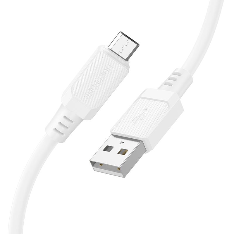 Кабель BOROFONE BX115 Lotto silicone charging data cable Micro White