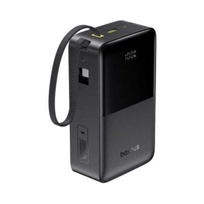Зовнішній акумулятор Baseus EnerFill FC51 Bipow 2 Pro Digital Display Power Bank with Built-in Cable 30000mAh 22.5W Cosmic Black