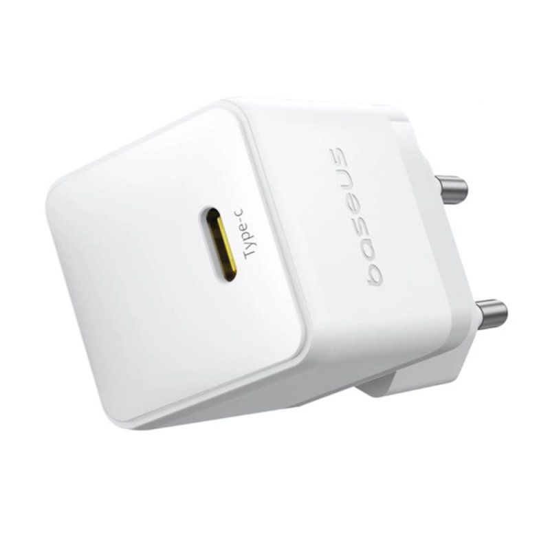 Мережевий зарядний пристрій з кабелем Baseus Palm Fast Charger 1C 20W EU Moon White set USB-C to iP 20W 1m