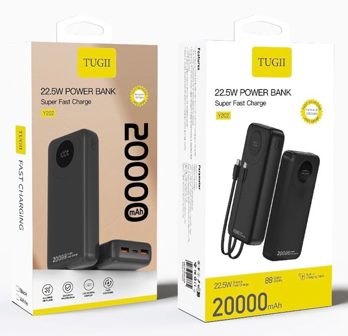 Зовнішній акумулятор WUW Y202 （PD22.5W quick charge) 20000mAh Black