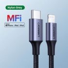 Кабель UGREEN US304 USB-C to Lightning M/M Cable Aluminum Shell Braided 2m (Black) (UGR-60761)