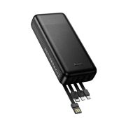 Зовнішній акумулятор HOCO J163A Wonderful power bank with 4 cables(20000mAh) Black