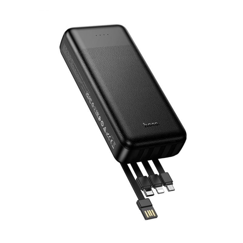 Зовнішній акумулятор HOCO J163A Wonderful power bank with 4 cables(20000mAh) Black