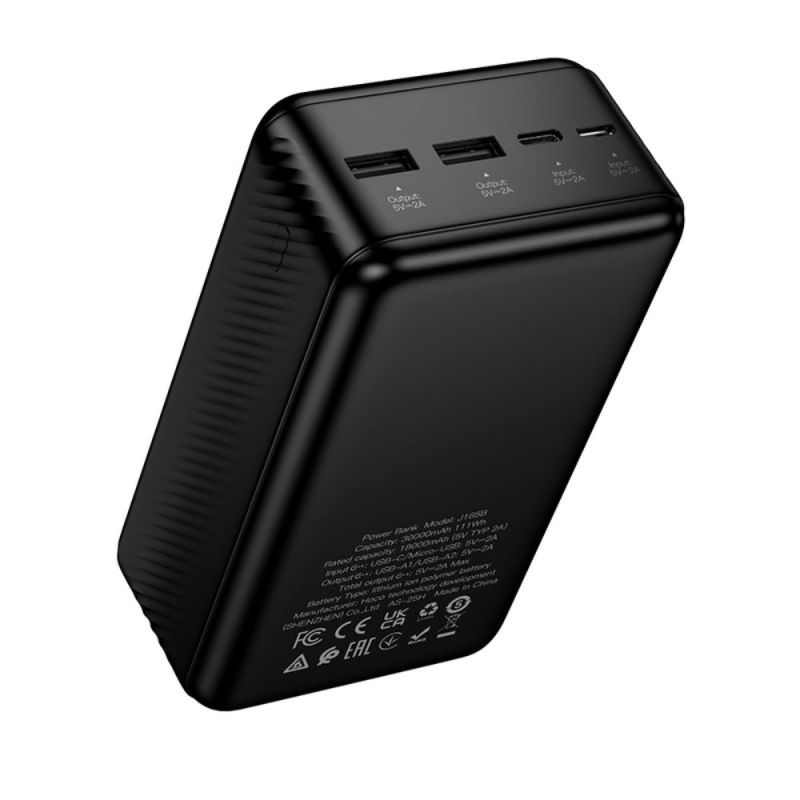 Зовнішній акумулятор HOCO J165B Honey power bank(30000mAh) Black