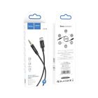 Аудіокабель HOCO UPA19 Type-C  to 3.5mm male, nylon braid, 1m, Black