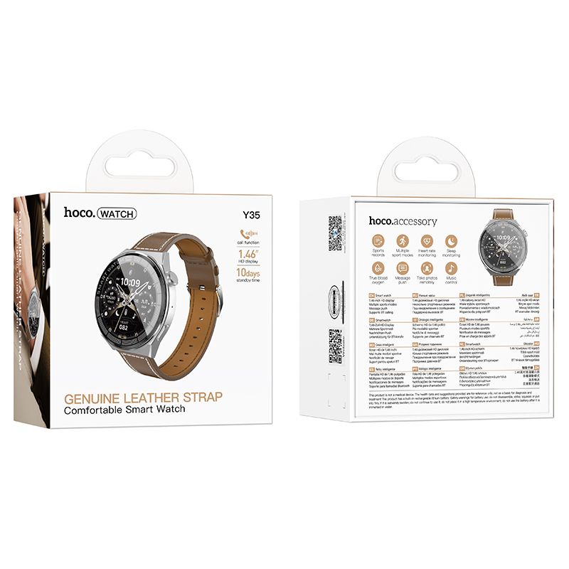 Смарт-годинник HOCO Y35 36mm. 250 mAh. IP67 Smart sports watch(call version) Silver
