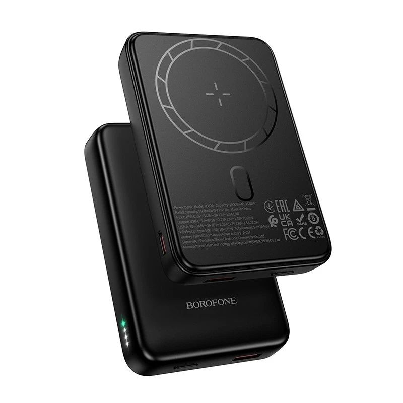 Зовнішній акумулятор BOROFONE BJ82A Dawn PD20W magnetic power bank(10000mAh) Black