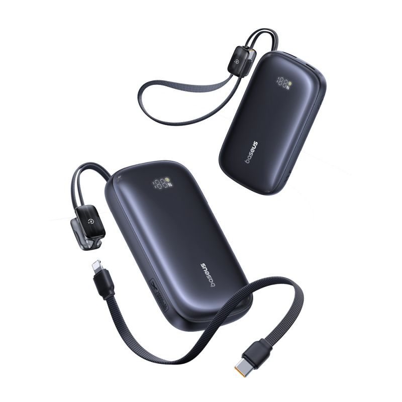 Зовнішній акумулятор Baseus EnerFill FC21 Qpow 3 Ultra Digital Display Power Bank with Detachable Cable 20000mAh 22.5W Cosmic Black