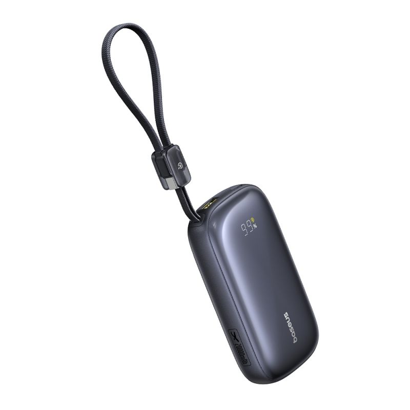 Зовнішній акумулятор Baseus EnerFill FC21 Qpow 3 Ultra Digital Display Power Bank with Detachable Cable 20000mAh 22.5W Cosmic Black