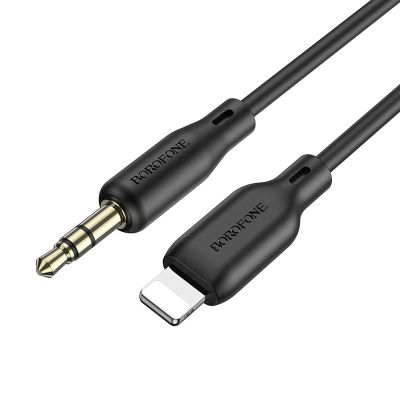 Аудіокабель BOROFONE BL18 iP to 3.5mm male, silicone, 1m, Black