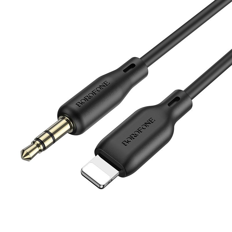 Аудіокабель BOROFONE BL18 iP to 3.5mm male, silicone, 1m, Black