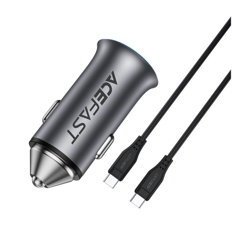 Автомобільний зарядний пристрій ACEFAST B16 95W (USB-A+USB-C) dual port metal car charger set (P5) Metal Gray