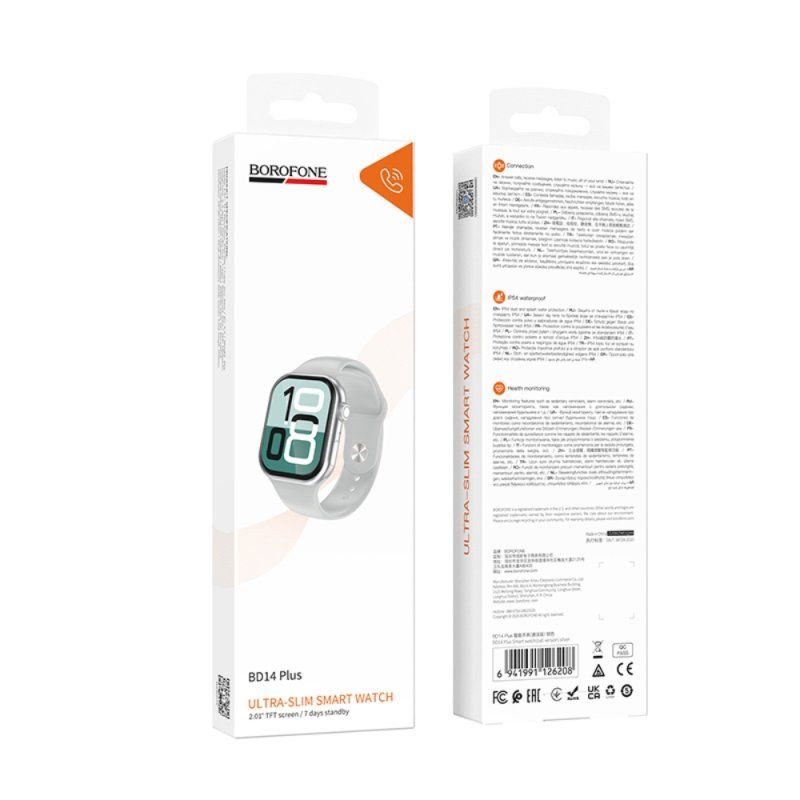 Смарт-годинник BOROFONE BD14 Plus 51mm. 200 mAh. IP54 Smart watch(call version) silver