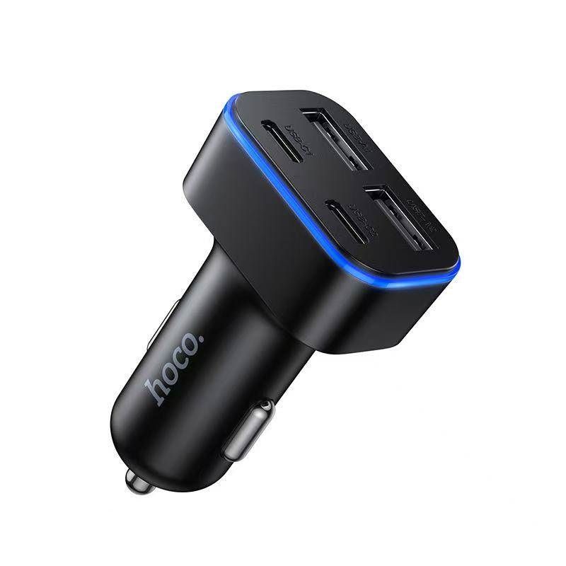 Автомобільний зарядний пристрій HOCO Z63 Barry four-port car charger Black