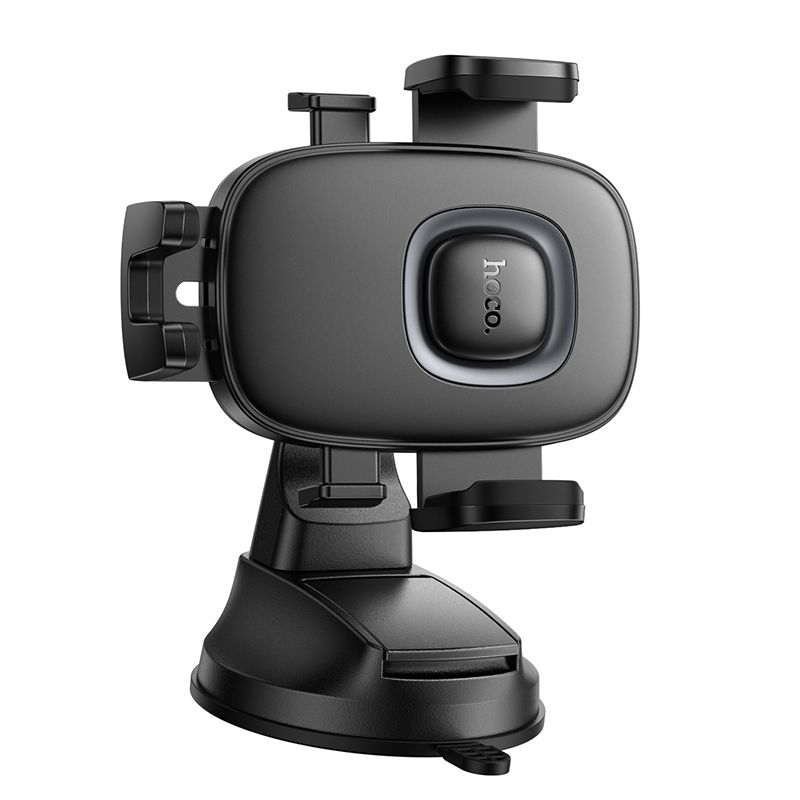 Автотримач для телефона HOCO H76 Crown one-button car holder(center console) Black Metal Gray