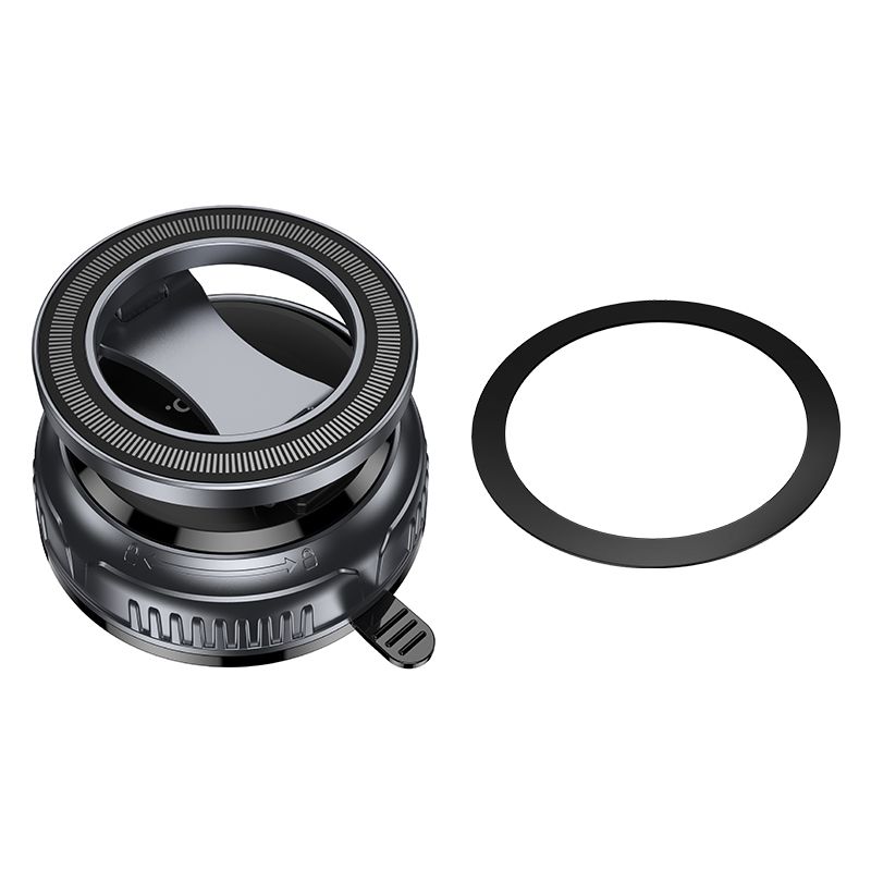 Автотримач для телефона HOCO H92 High vacuum suction cup magnetic holder(universal) Black Metal Gray