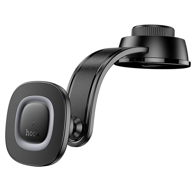 Автотримач для телефона з БЗП HOCO HW31 Crown magnetic wireless charging car holder(center console) Black Metal Gray