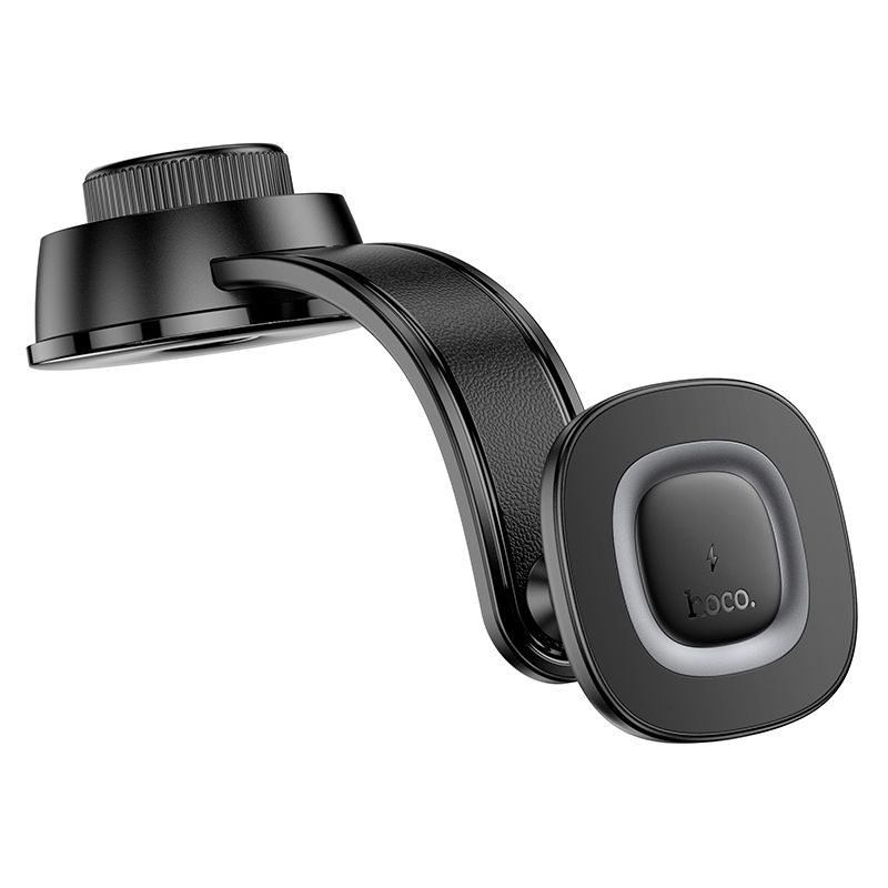 Автотримач для телефона з БЗП HOCO HW31 Crown magnetic wireless charging car holder(center console) Black Metal Gray
