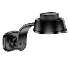 Автотримач для телефона з БЗП HOCO HW31 Crown magnetic wireless charging car holder(center console) Black Metal Gray