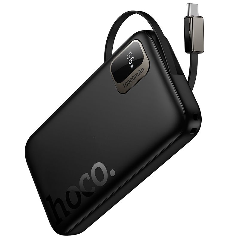Зовнішній акумулятор HOCO Q51 Key PD20W power bank with telescopic cable(10000mAh) Black