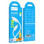 Кабель HOCO X122 Benefit PD27W silicone charging data cable iP White