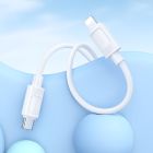 Кабель HOCO X122 Benefit PD27W silicone charging data cable iP White