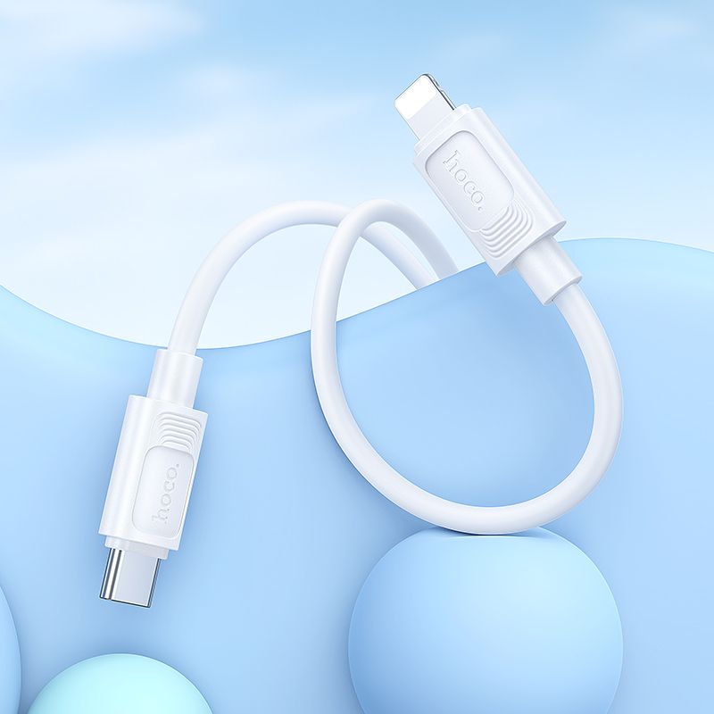 Кабель HOCO X122 Benefit PD27W silicone charging data cable iP White