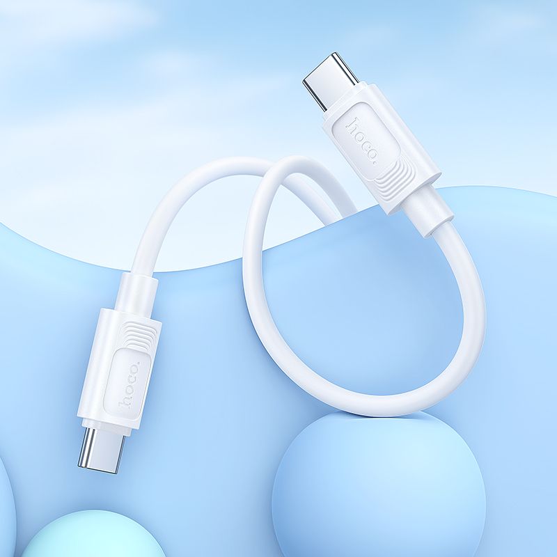 Кабель HOCO X122 Benefit 60W silicone charging data cable C to C White