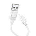 Кабель HOCO X122 Benefit silicone charging data cable iP White