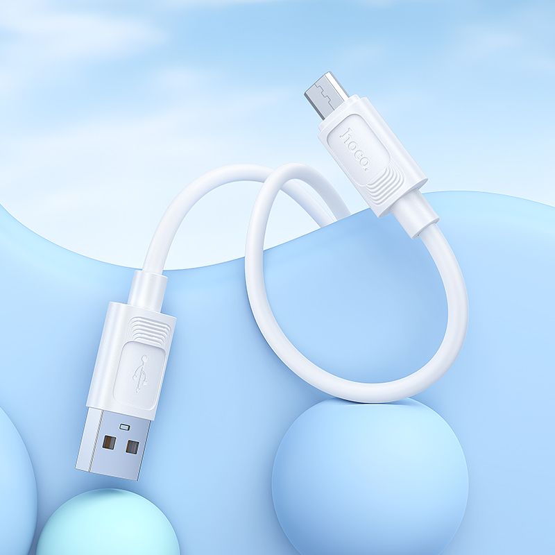 Кабель HOCO X122 Benefit silicone charging data cable Micro White