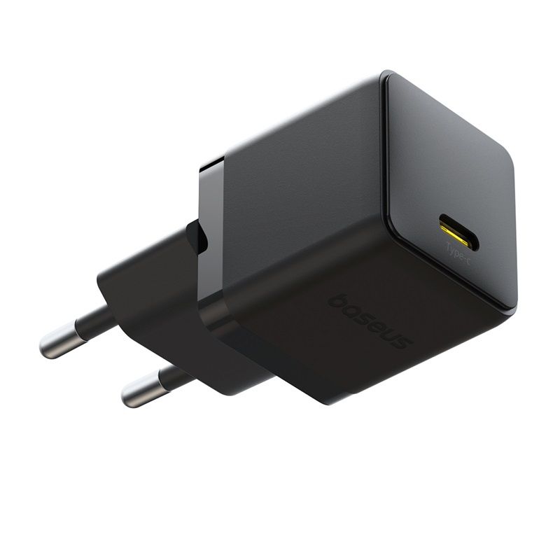 Мережевий зарядний пристрій з кабелем Baseus Palm Fast Charger 1C 20W EU Cosmic Black  set USB-C to iP 20W 1m