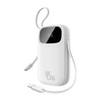Зовнішній акумулятор Baseus EnerFill FC31 Qpow 3 Digital Display Power Bank with USB-C+iP Cables 20000mAh 45W Moon White