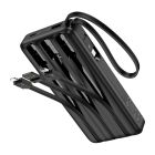 Зовнішній акумулятор HOCO J146 Night tide power bank with 4 cables (10000mAh) Black