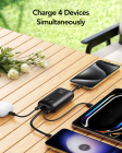 Зовнішній акумулятор VEGER 10000 mAh with built-in cables Type C / Lightning PD QC3.0 35W K1 (W1188) black
