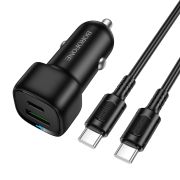Автомобільний зарядний пристрій BOROFONE BZ34B Cloud PD38W(1C1A) car charger set(C to C) Black