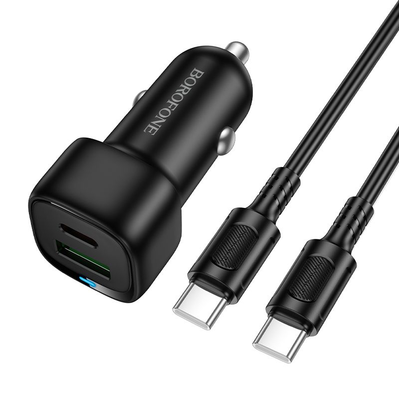Автомобільний зарядний пристрій BOROFONE BZ34B Cloud PD38W(1C1A) car charger set(C to C) Black