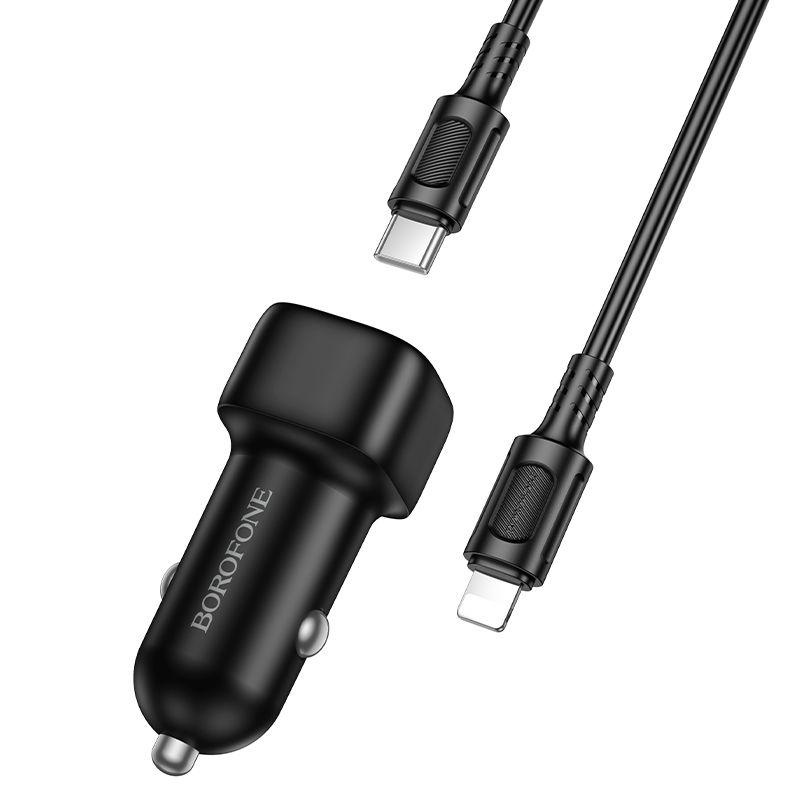 Автомобільний зарядний пристрій BOROFONE BZ34B Cloud PD38W(1C1A) car charger set(C to iP) Black