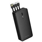 Зовнішній акумулятор BOROFONE BJ84A Smooth power bank with four cables(20000mAh) Black