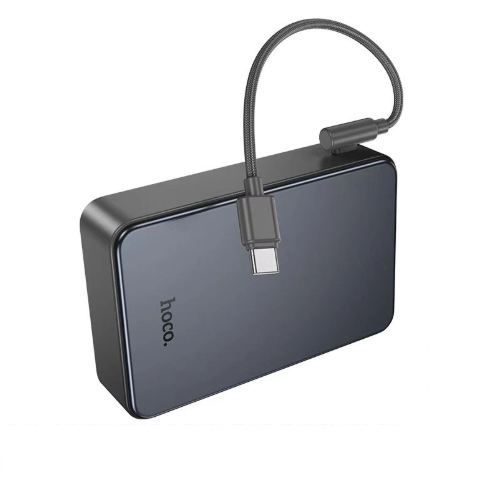 Зовнішній акумулятор HOCO J170A Starlight 22.5W+PD20W fully compatible power bank with cable(20000mAh) Metal Gray