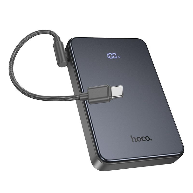 Зовнішній акумулятор HOCO J170 Starlight 22.5W+PD20W fully compatible power bank with cable(10000mAh) Metal Gray