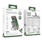 Зовнішній акумулятор ACEFAST M16-5000 PD18W ultra-thin magnetic wireless charging power bank with stand Black