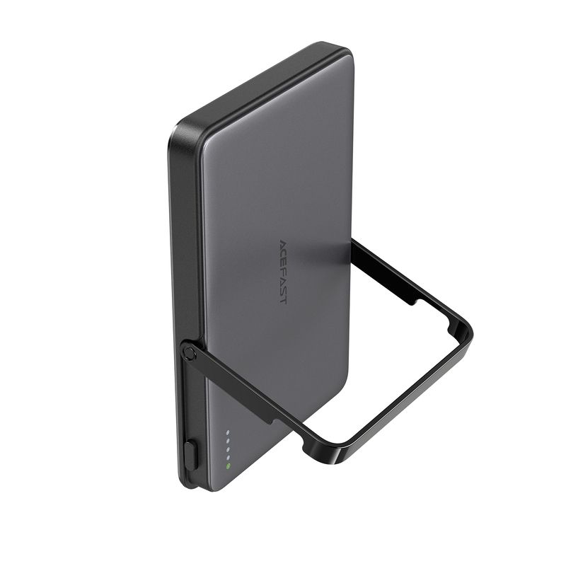 Зовнішній акумулятор ACEFAST M16-5000 PD18W ultra-thin magnetic wireless charging power bank with stand Black