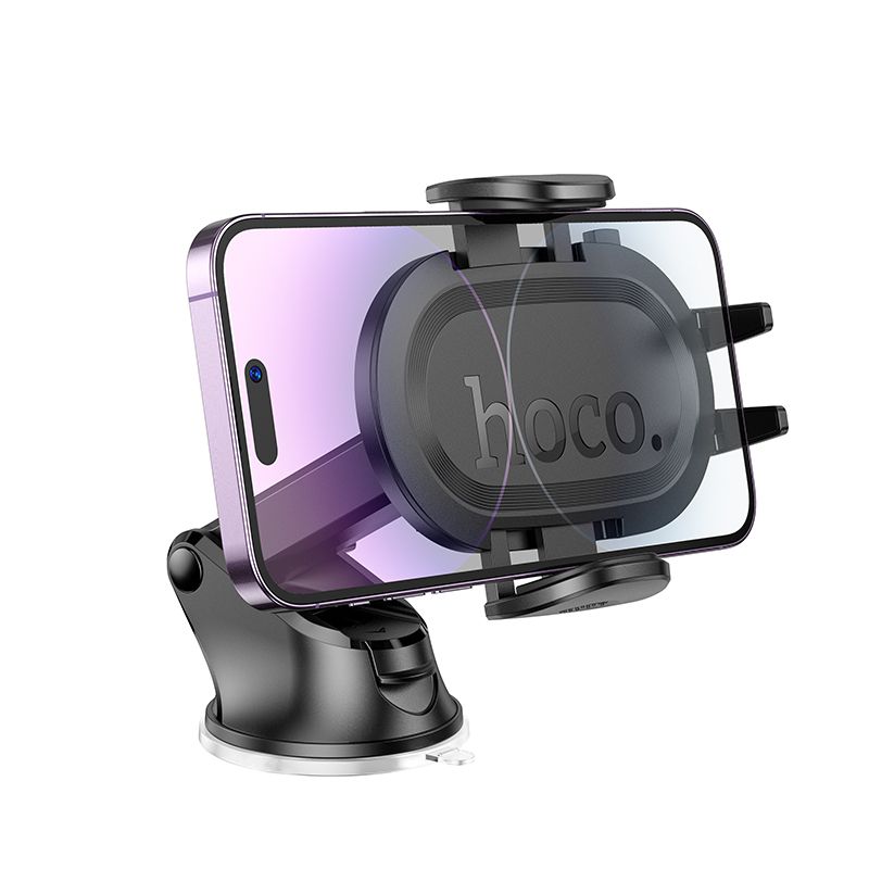 Автотримач для телефона HOCO H54 Brusco ultra-thin push-type car holder(center console) Black