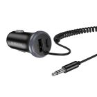 Bluetooth-ресивер BOROFONE BC64 Contento dual-port car BT receiver with built-in cable Black