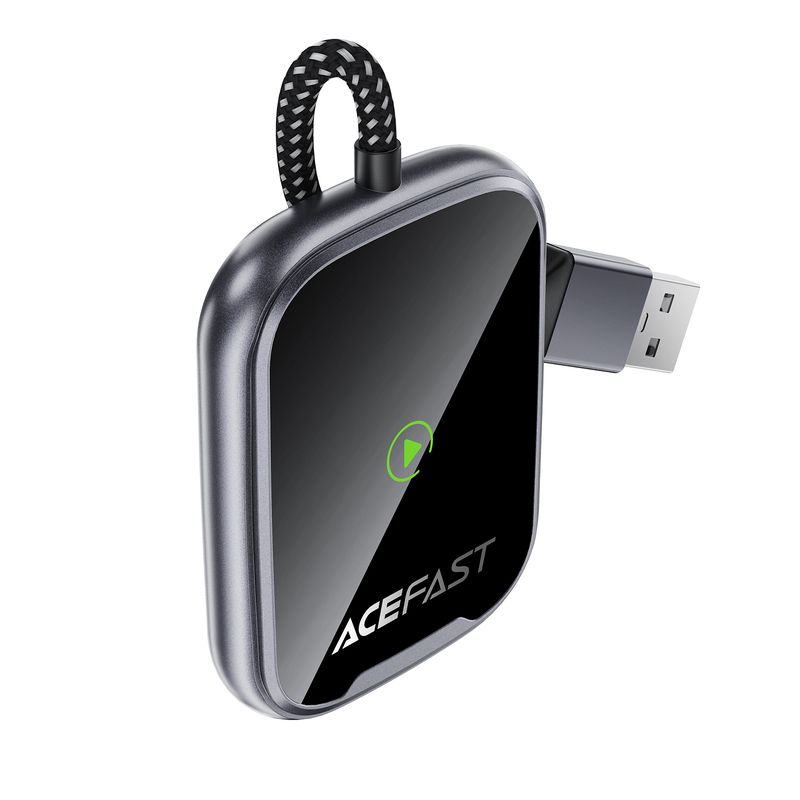 Адаптер ACEFAST QC1 CarPlay wireless adapter for car Metal Gray