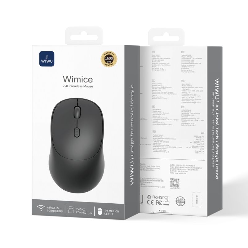 Маніпулятор миша бездротова WIWU 2.4G Wireless Mouse WM112 Black