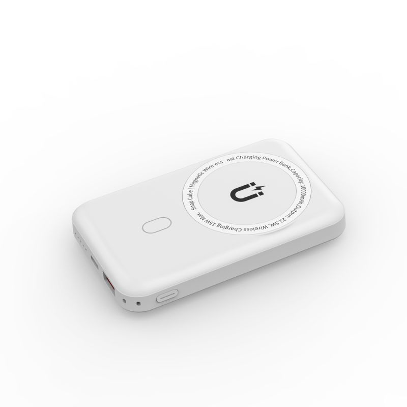 Зовнішній акумулятор WIWU Snap Cube- Magnetic Wireless Charger Power Bank  10000mAh SC1000WHT (3C) White