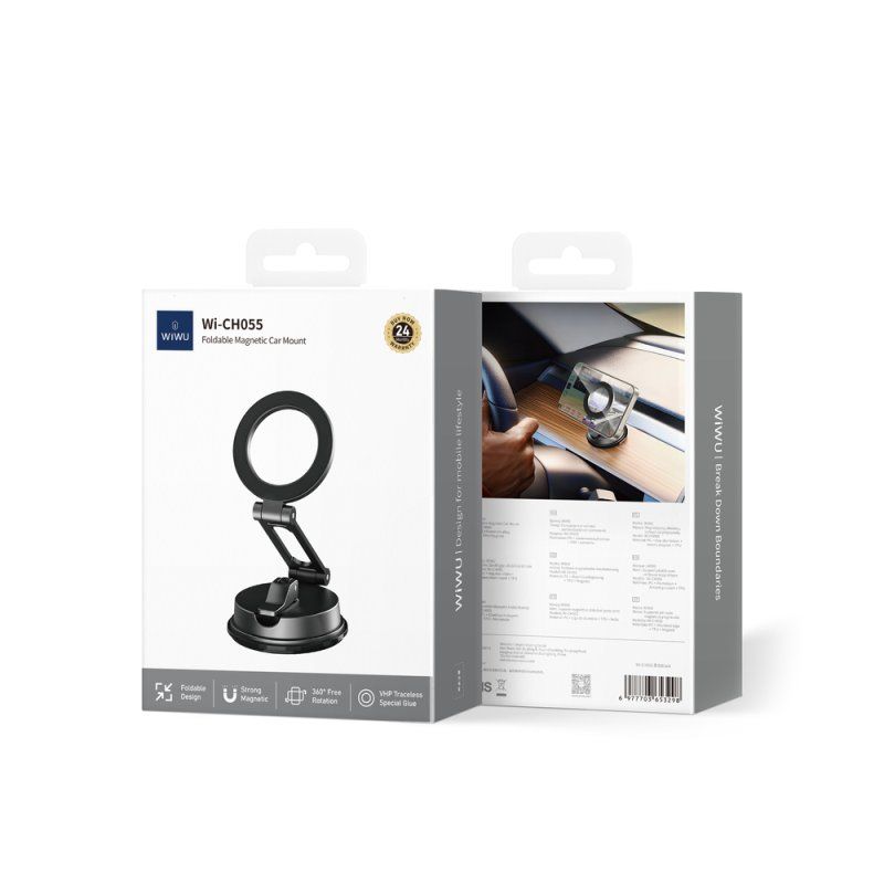 Автотримач для телефона WIWU Foldable Magnetic Car Mount Wi-CH055 Black