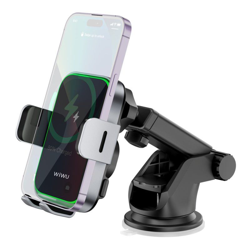 Автотримач для телефона з БЗП WIWU FREELANDER Car Wireless Charger CH-313 Black