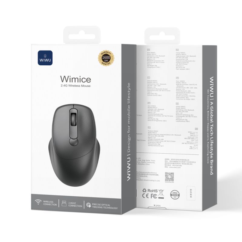 Маніпулятор миша бездротова WIWU 2.4G Wireless Mouse WM113 Black